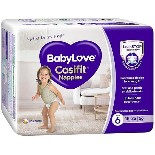 BABYLOVE COSIFIT NAPPIES JUNIOR SIZE 6 (26X3)    