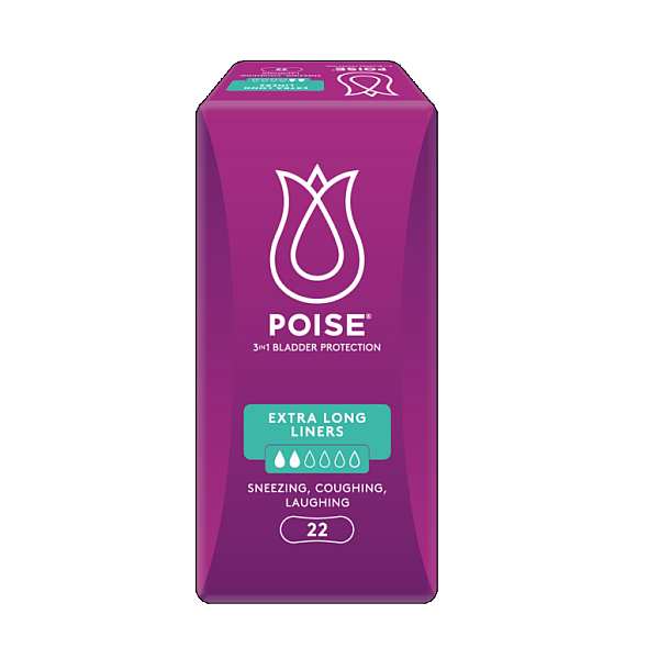 POISE LINERS EXTRA LONG (22/PK X 6PK)