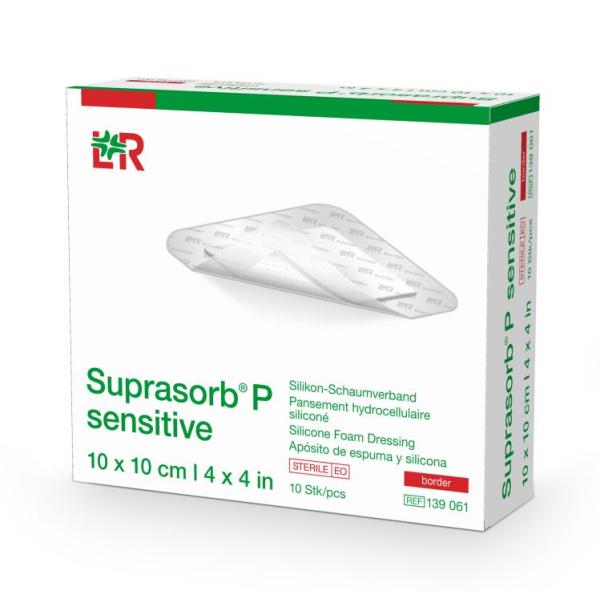 SUPRASORB P SENSITIVE BORDER 10X10CM (10)