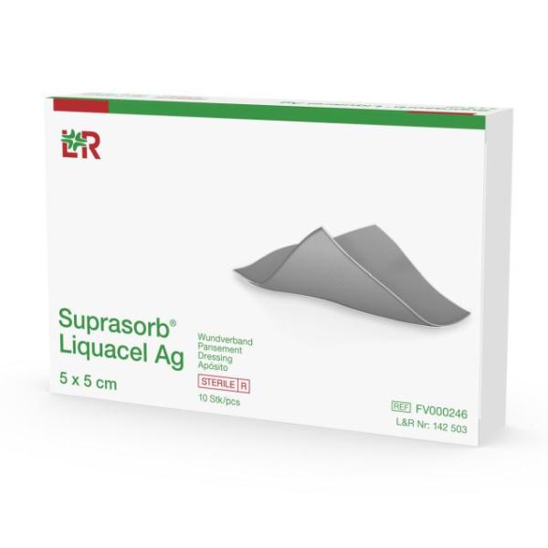 SUPRASORB LIQUACEL AG 5X5CM DRESSING (10)        