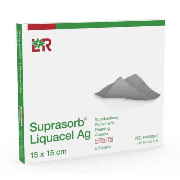 SUPRASORB LIQUACEL AG 15X15CM DRESSING (5)       