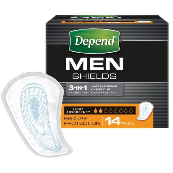 DEPEND SHIELDS FOR MEN 14/PK X 6PK