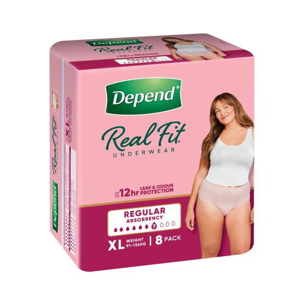 DEPEND UNDERWEAR WOMEN REALFIT X-LARGE (8X4)