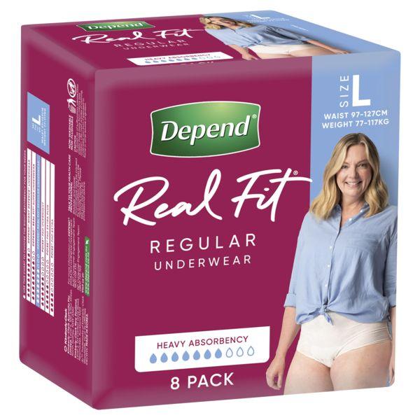 DEPEND UNDERWEAR WOMEN REALFIT LARGE (8X4)