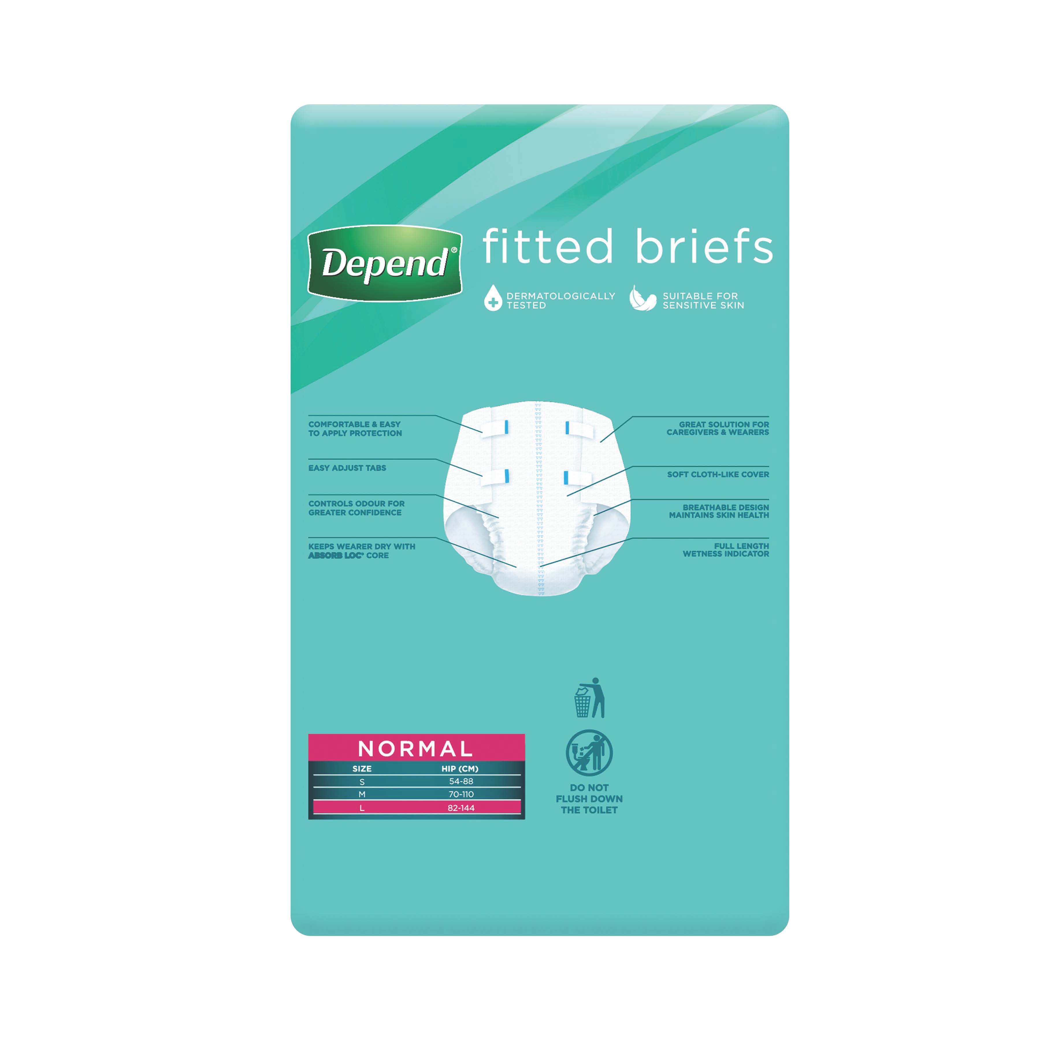 DEPEND BRIEFS NORMAL LARGE (8/PKX4PK)