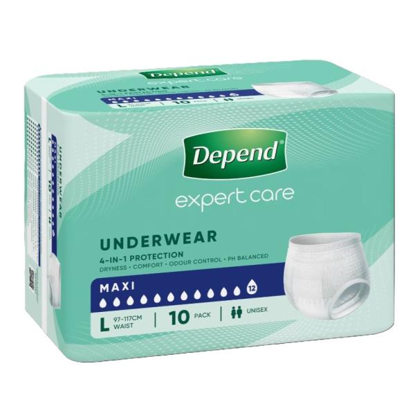DEPEND UNDERWEAR MAXI LARGE (10X4)