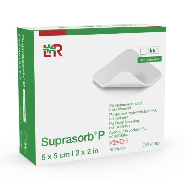 SUPRASORB P 5X5CM (10) PU-FOAM NON ADHESIVE