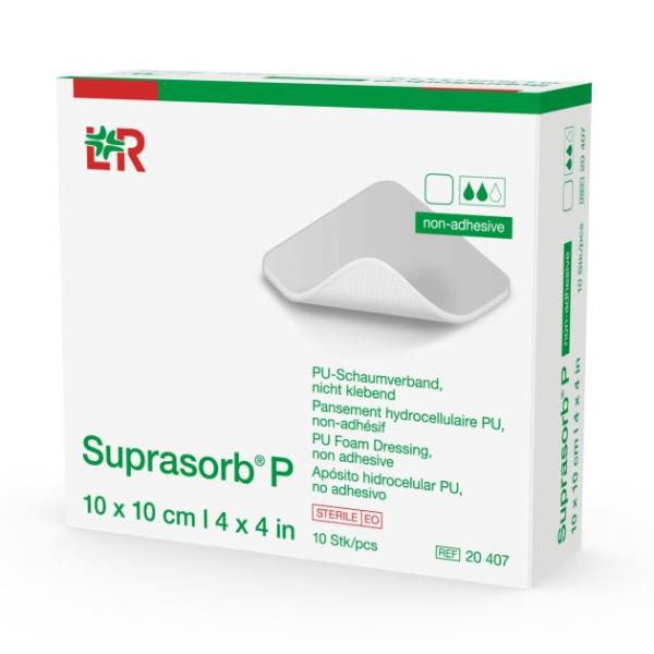 SUPRASORB P 10X10CM (10) PU-FOAM NON ADHESIVE