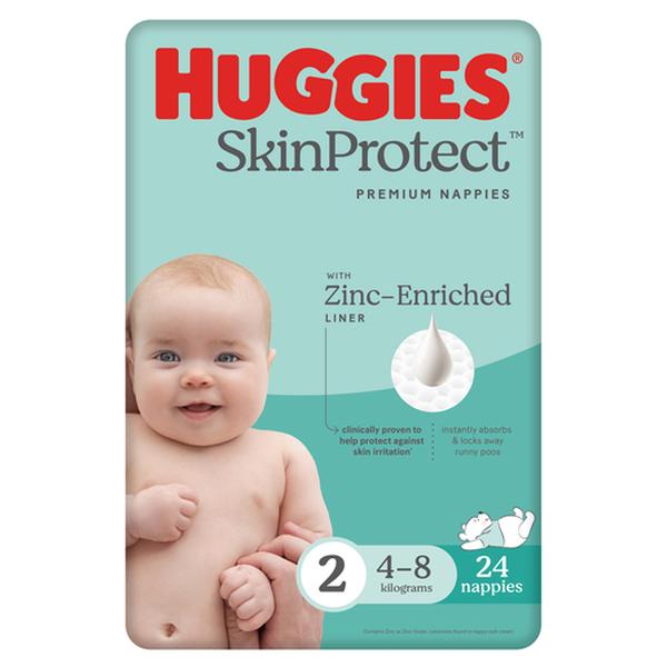 HUGGIES NEWBORN NAPPIES SZ2 4-8KG UNISEX (4X24)