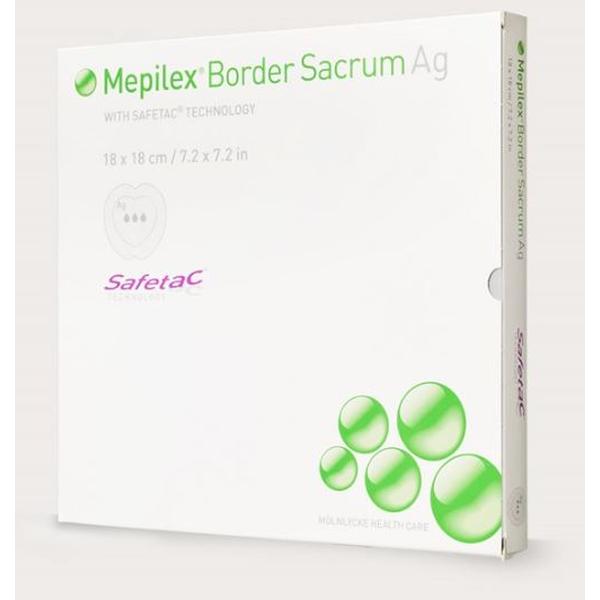 MEPILEX BORDER AG SACRUM 18 X 18CM (5)