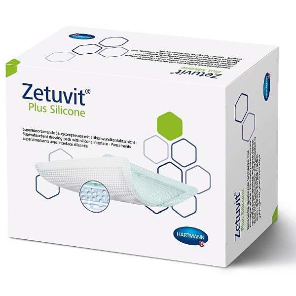 ZETUVIT PLUS SILICONE DRESSING 10X20CM (10)