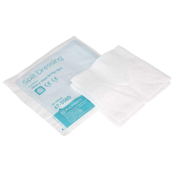 GAUZE DRAIN SWABS SPLIT (FOR TRACH) 10X10CM (30)