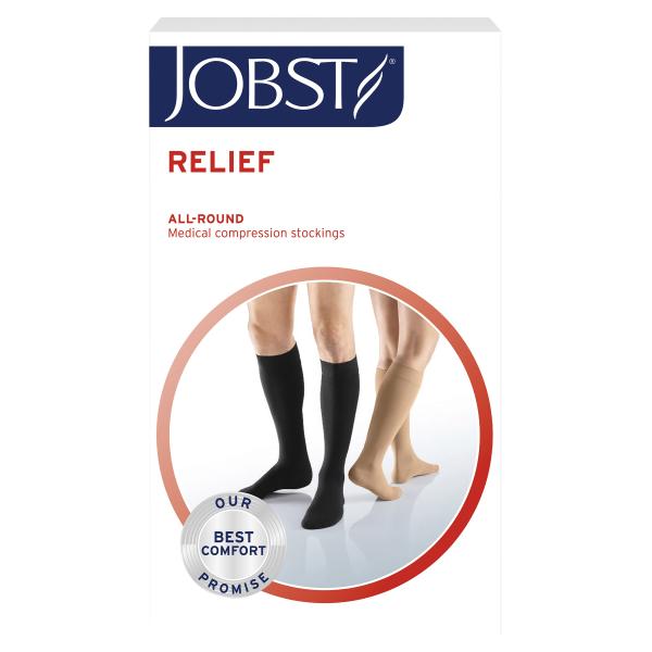 JOBST RELIEF KNEE C/TOE FULL CALF LGE BEIGE CCL1 
