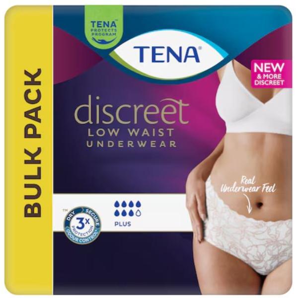 TENA WOMEN DISCREET MED PANTS LW WHITE (12X2)