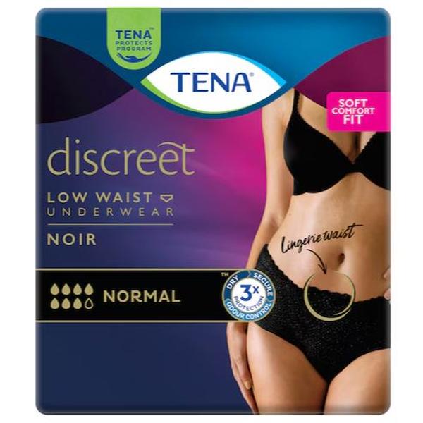 TENA WOMEN DISCREET MED PANTS LW BLACK (12X2)