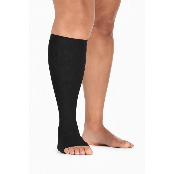 JOBST ELVAREX SOFT C/TOE KNEE 4+ BLK PETITE CCL2 