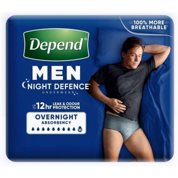 DEPEND REALFIT LGE NIGHT DEFENCE UWEAR MALE(8x3)*