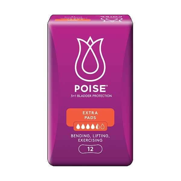 POISE EXTRA PADS (12X6) .