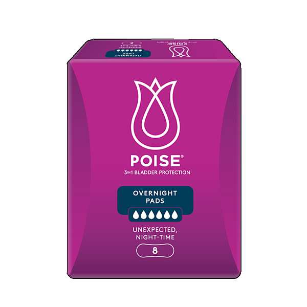 POISE OVERNIGHT PADS (8X4)