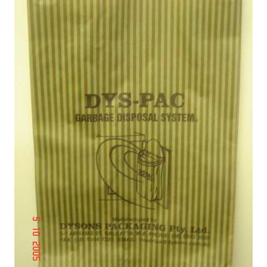 DYSPAC DRESSING BAG 100s 380MMX270MM GREEN STRIPE