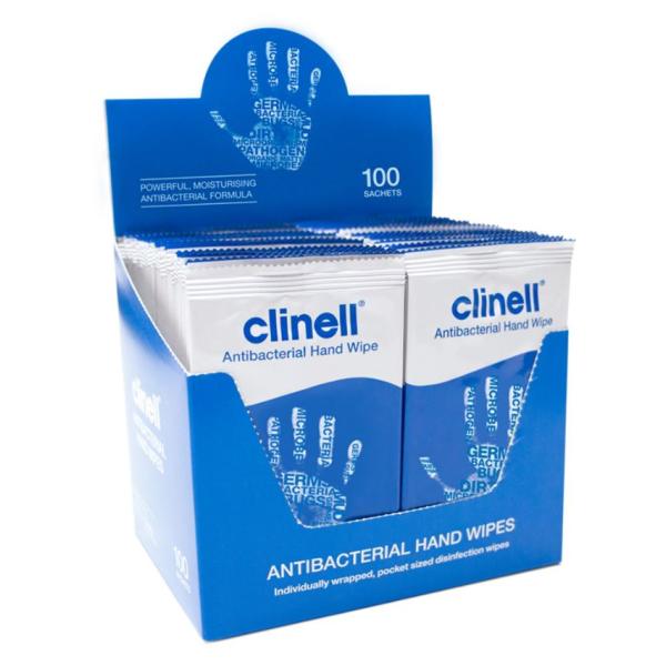 WIPES CLINELL HAND ANTIBACTERIAL (100)