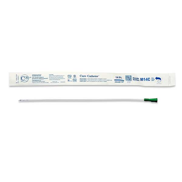 CATHETER MALE FG14 COUDE CURE UNCOATED 40CM (30)