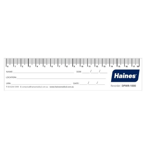 RULER WOUND DISPOSABLE PAPER 18CM (250)          