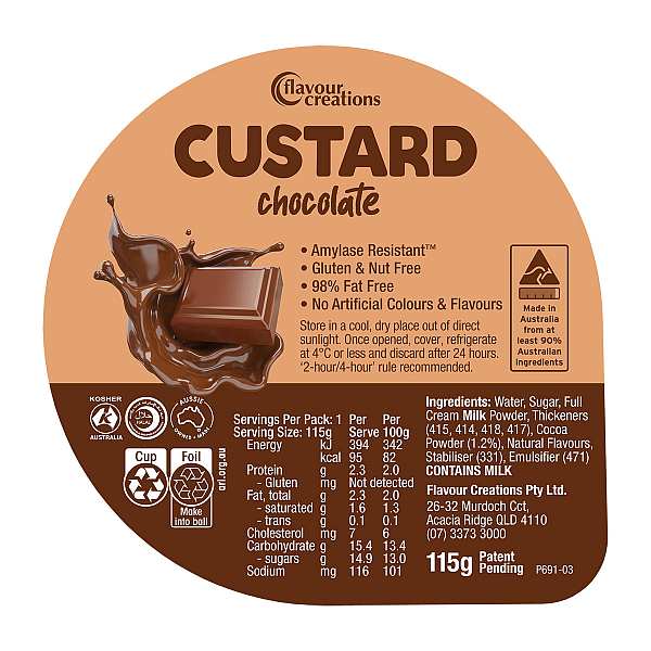 FC NOURISH CUSTARD CHOCOLATE 115G (12)