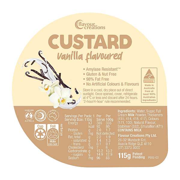 FC NOURISH CUSTARD VANILLA 115G (12)