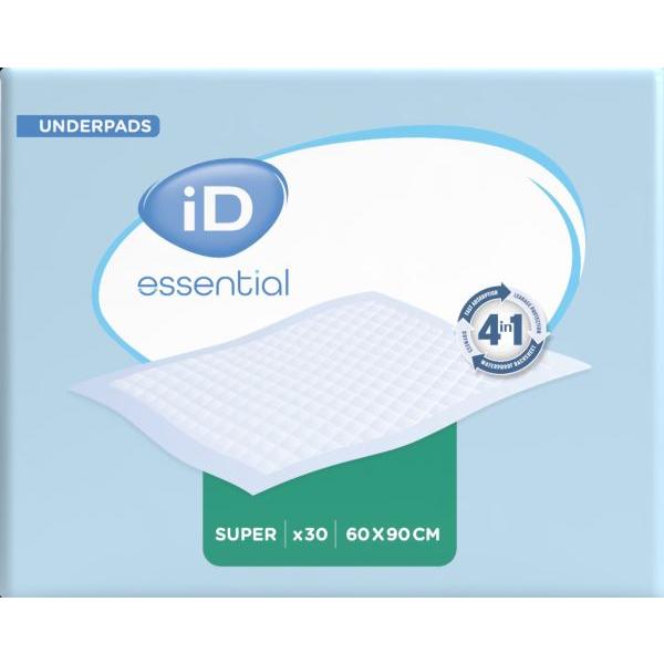 ID ESSENTIALS UNDERPAD SUPER 60X90CM (30)