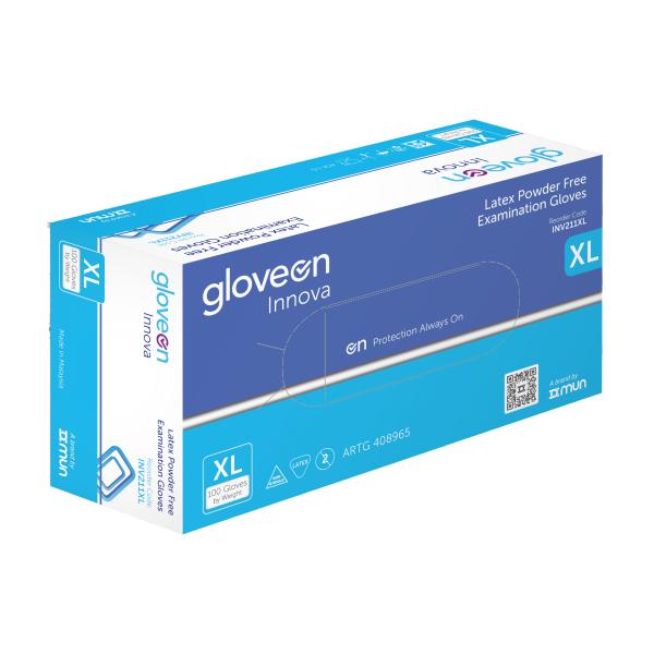 GLOVE EXAM LATEX P/F INNOVA EXTRA LARGE (100)    
