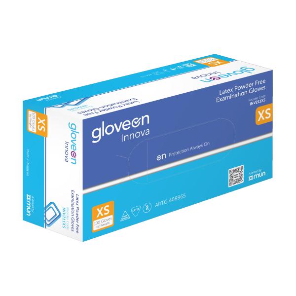 GLOVE EXAM LATEX P/F INNOVA EXTRA SMALL (100)    