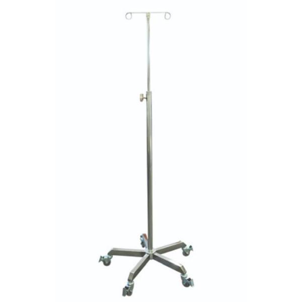 IV POLE MOBILE STAND TWO HOOK STAINLESS STEEL    