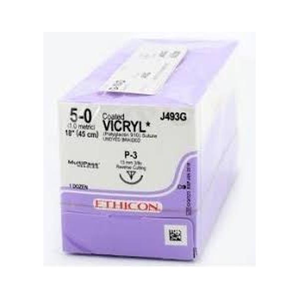 SUTURE VICRYL 5/0  13MM REV CUTTING 12's ETHICON