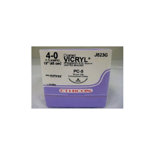 SUTURE VICRYL 4/0 19MM ETHICON 12's