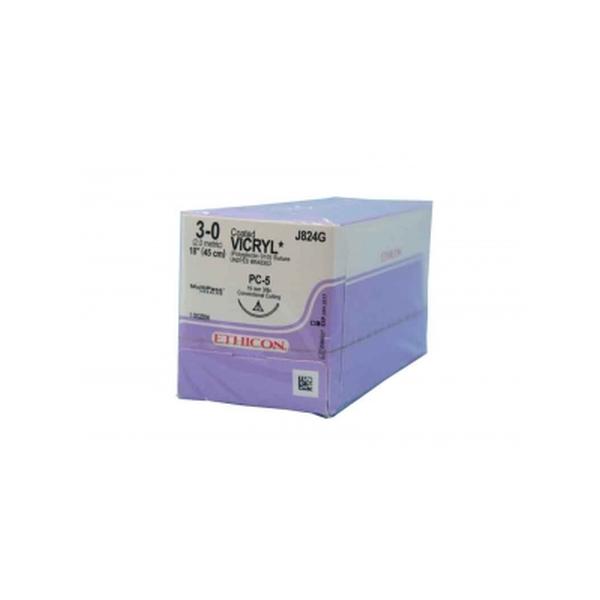 SUTURE VICRYL 3/0 19MM ETHICON 12's