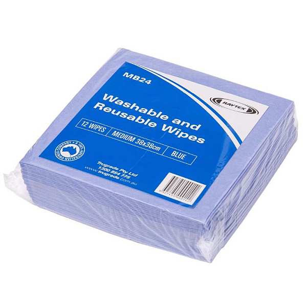 WIPES RAYTEX ABSORBENT 38X38CM BLUE (240)