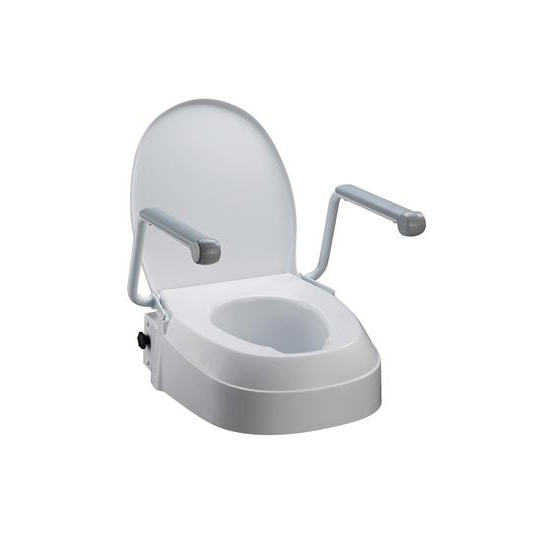 TOILET SEAT RAISER WITH ARMS & LID ADJUSTABLE