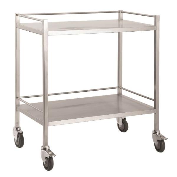 TROLLEY DOUBLE S/S 2 SHELVES 80X50X90CM          