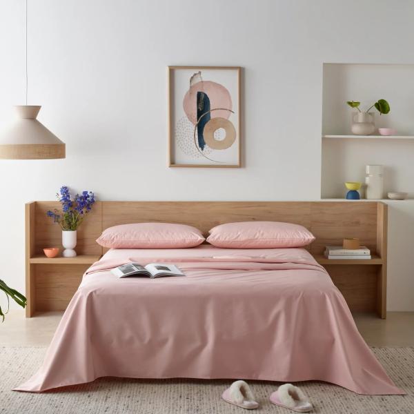 SD BAMBOO FITTED SHEET WATERPROOF K/S BLUSH
