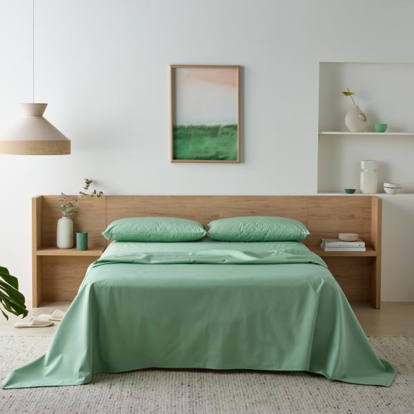 SD BAMBOO SHEET SET WATERPROOF QUEEN GREEN       