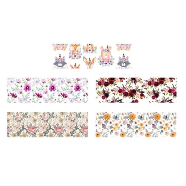 SIMPLE TUBE TAPE FLORAL MIXED DESIGNS (5)