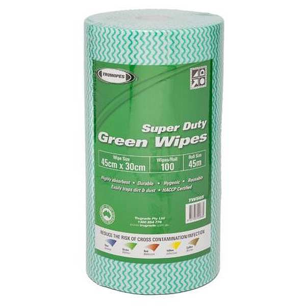WIPES M/PURPOSE SUPER GREEN 30CMX40M PERF (6)
