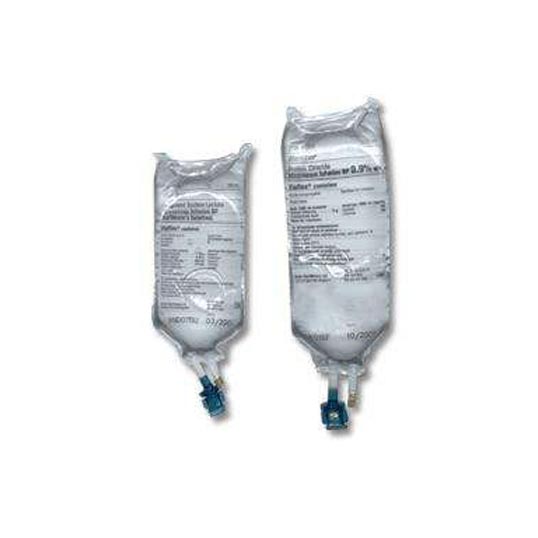 PractiDextrose Normal Saline 1000 mL IV Solution Bag for training   Beckson Medical